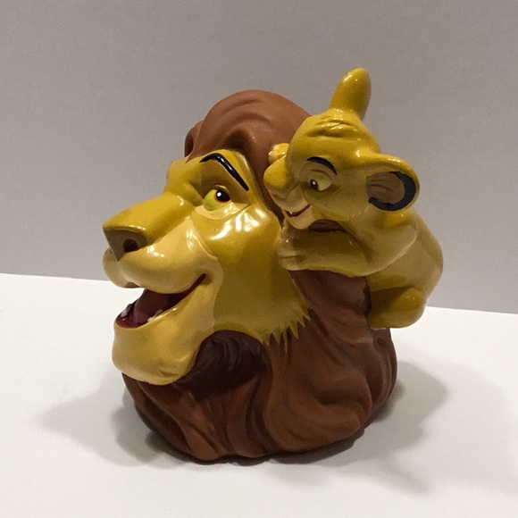 Vintage The Lion King Mufasa and Simba Vinyl Piggy Bank - Picture 2 of 8